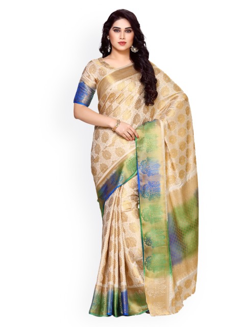

MIMOSA by Kupinda Beige Art Silk Woven Design Kanjeevaram Saree