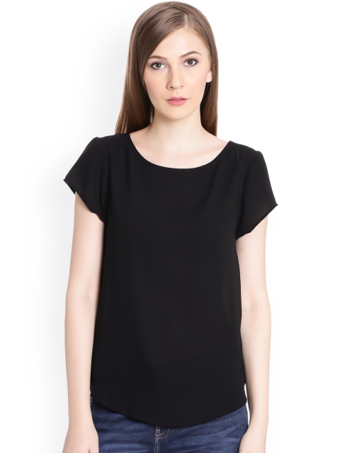 

United Colors of Benetton Women Black Solid Top