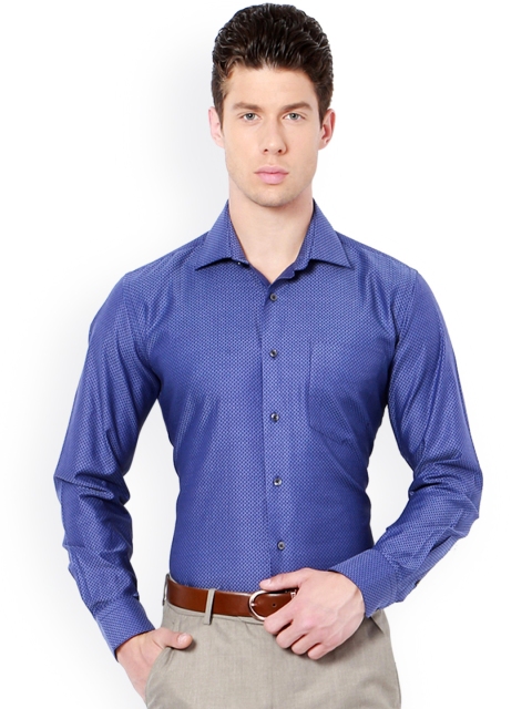 

Van Heusen Men Blue Slim Fit Self-Design Formal Shirt