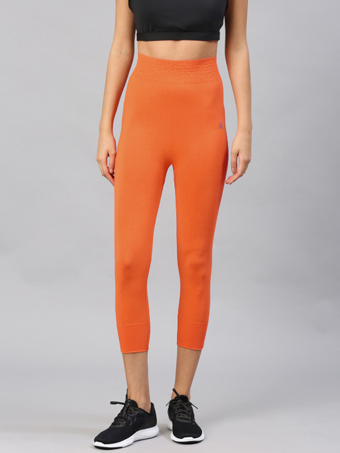 

HRX by Hrithik Roshan Orange Seamless Tights