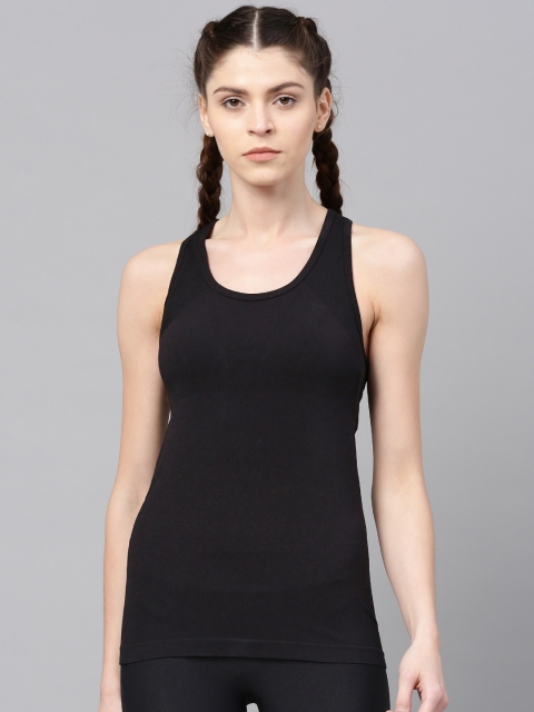 

HRX by Hrithik Roshan Women Black Solid Tank Top