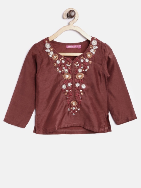 

Biba Girls Brown Embroidered Top