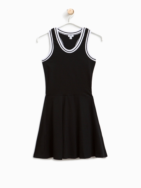 

OVS Girls Black Solid Fit & Flare Dress