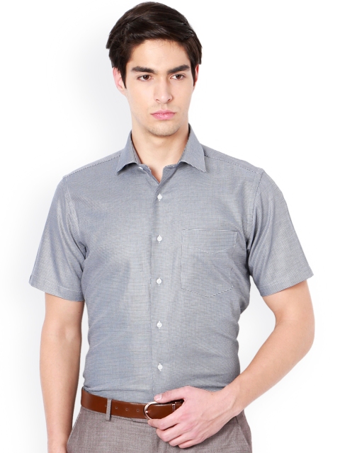 

Van Heusen Men Grey Regular Fit Self-Design Formal Shirt