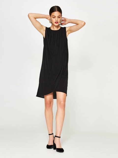 

OVS Women Black Solid Shift Dress
