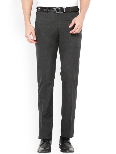 

Van Heusen Men Grey Slim Fit Solid Trousers