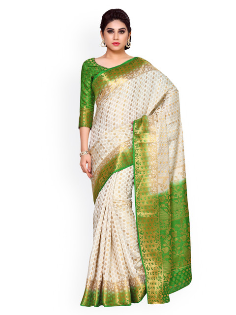 

MIMOSA Beige Art Silk Woven Design Kanjeevaram Saree