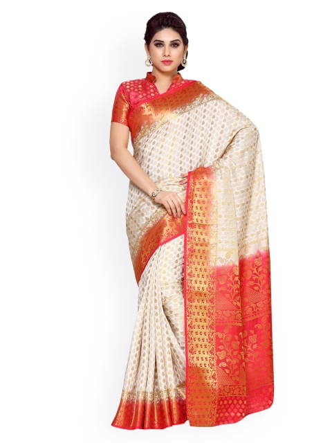 

MIMOSA by Kupinda Beige Art Silk Woven Design Kanjeevaram Saree