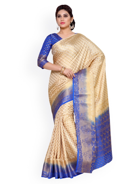 

MIMOSA Beige Art Silk Woven Design Kanjeevaram Saree