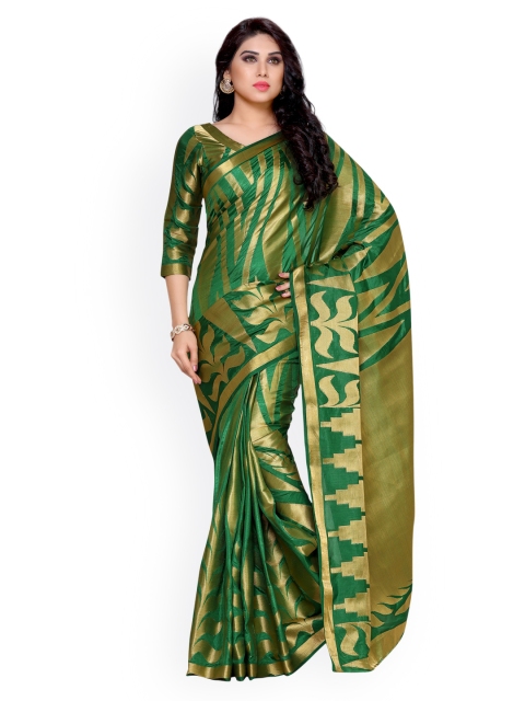 

MIMOSA Green Art Silk Woven Design Kanjeevaram Saree