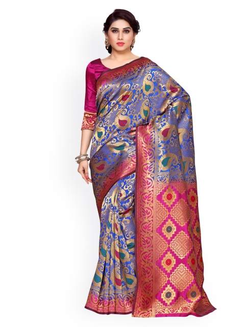 

MIMOSA by Kupinda Blue Art Silk Woven Design Kanjeevaram Saree