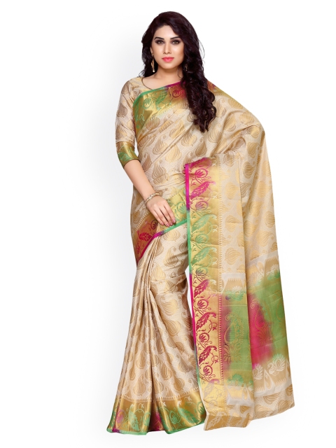 MIMOSA By Kupinda Beige Art Silk Woven Design Kanjeevaram Saree