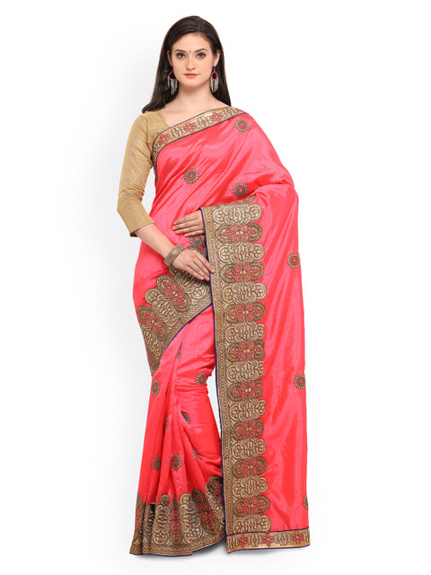 

Colors Pink Embroidered Art Silk Saree