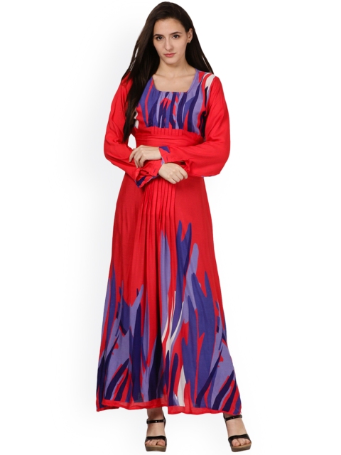 

Saadgi Women Red Printed Maxi Dress