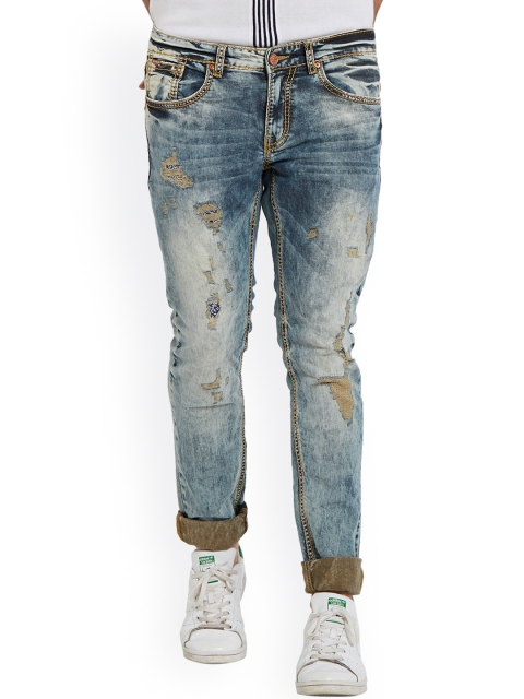

SPYKAR Men Blue Skinny Fit Mid-Rise Mildly Distressed Jeans