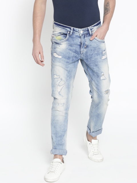 

SPYKAR Men Blue Skinny Fit Mid-Rise Mildly Distressed Stretchable Jeans