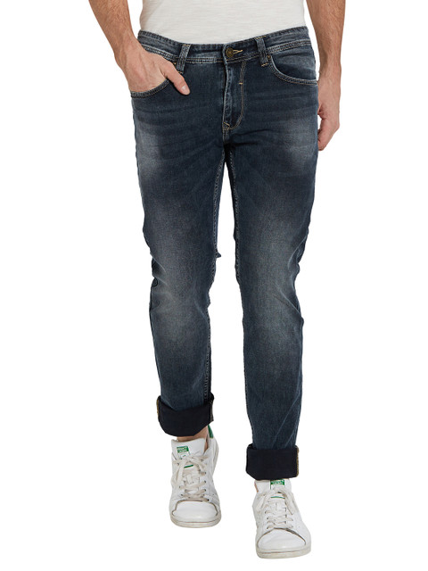 

SPYKAR Men Navy Blue Tapered Fit Low-Rise Clean Look Jeans