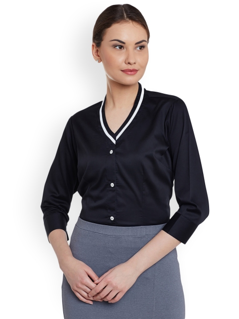 

Dazzio Women Black Smart Slim Fit Solid Formal Shirt