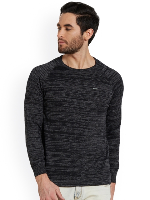 

SPYKAR Men Black Self Design Round Neck T-shirt