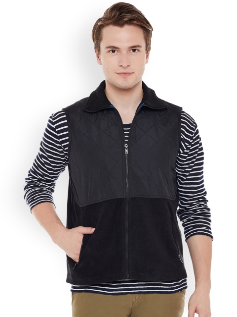 

The Vanca Men Black Solid Quilted Jacket