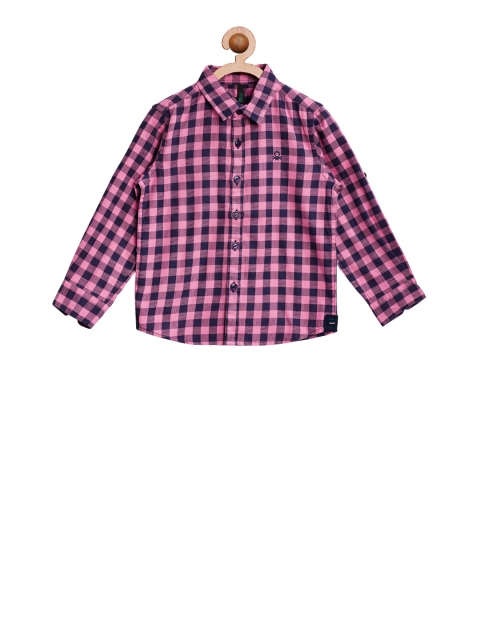 

United Colors of Benetton Boys Pink Regular Fit Printed Casual Shirt