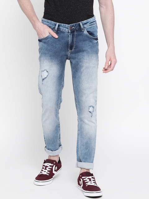 

SPYKAR Men Blue Super Skinny Fit Low-Rise Mildly Distressed Jeans