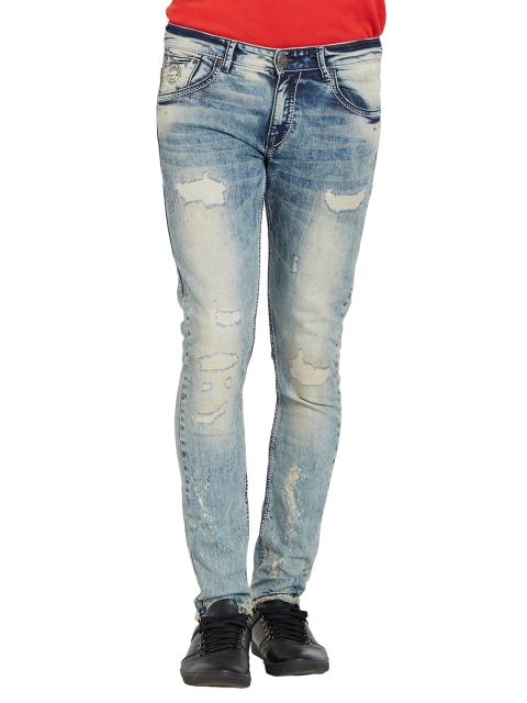 

SPYKAR Men Blue Skinny Fit Low-Rise Mildly Distressed Jeans