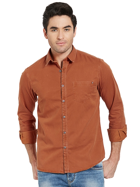 

SPYKAR Men Orange Slim Fit Solid Casual Shirt
