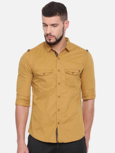 

SPYKAR Men Khaki Slim Fit Solid Casual Shirt