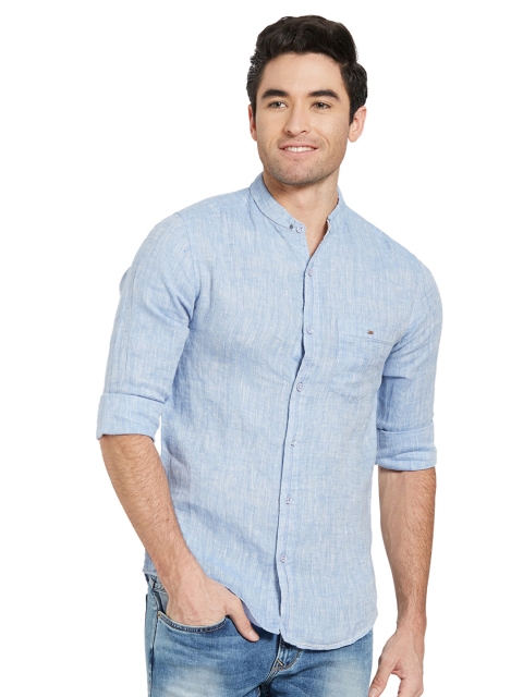 

SPYKAR Men Blue Slim Fit Solid Casual Shirt