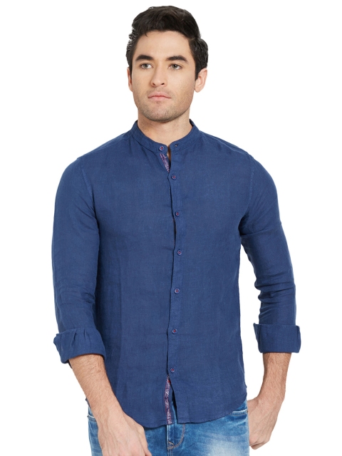 

SPYKAR Men Blue Slim Fit Solid Casual Shirt