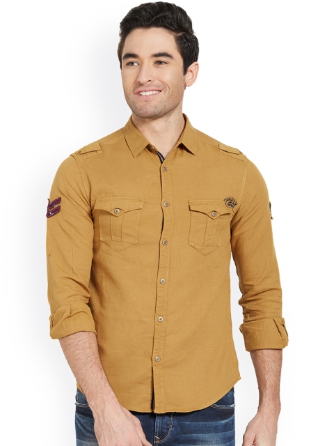 

SPYKAR Men Khaki Slim Fit Solid Casual Shirt