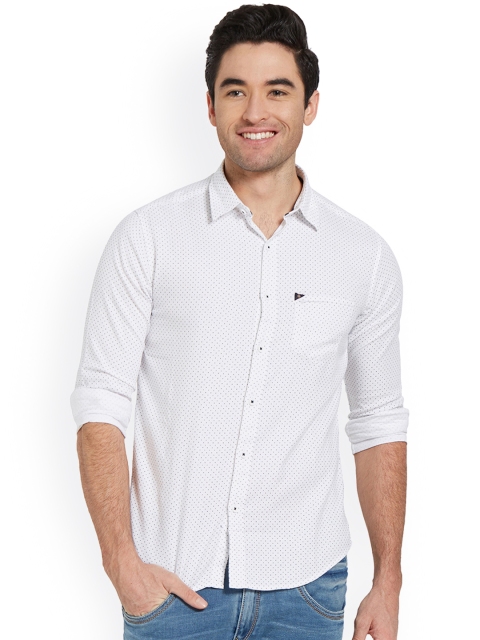 

SPYKAR Men White & Black Slim Fit Printed Casual Shirt