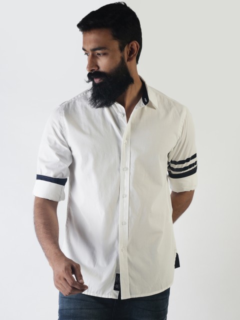 

Blue Saint Men White Slim Fit Solid Casual Shirt