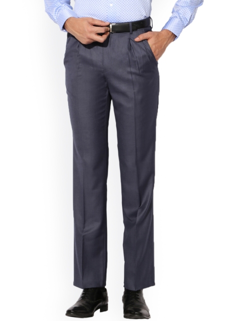 

Van Heusen Men Blue Slim Fit Solid Formal Trousers