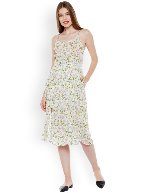 

Oxolloxo Women White Printed Empire Dress