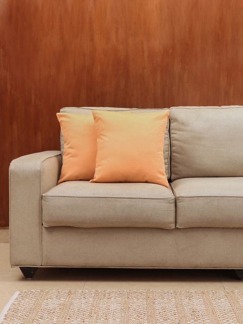 

House This Orange Set of 2 16'' x 16'' Square Cushion Covers
