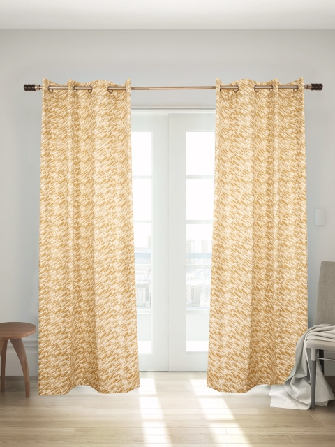 

House This Beige Set of 2 Printed Regular Door Curtains