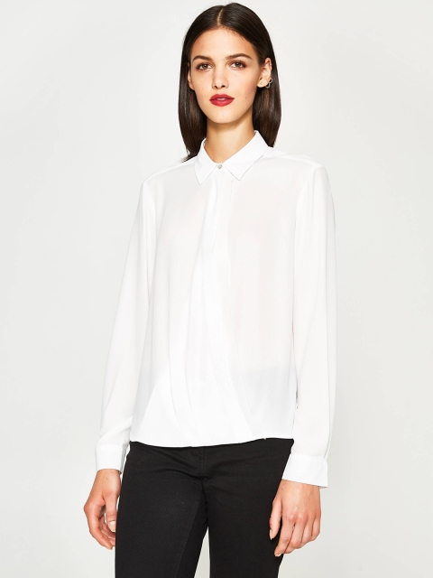 

OVS Women White Regular Fit Solid Casual Shirt