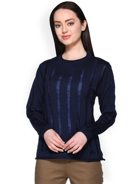 

Club York Women Navy Self Design Pullover, Navy blue