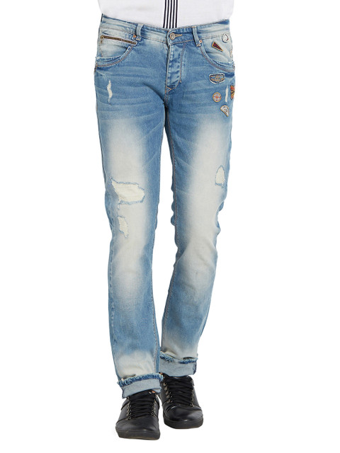 

SPYKAR Men Blue Skinny Fit Low-Rise Mildly Distressed Jeans