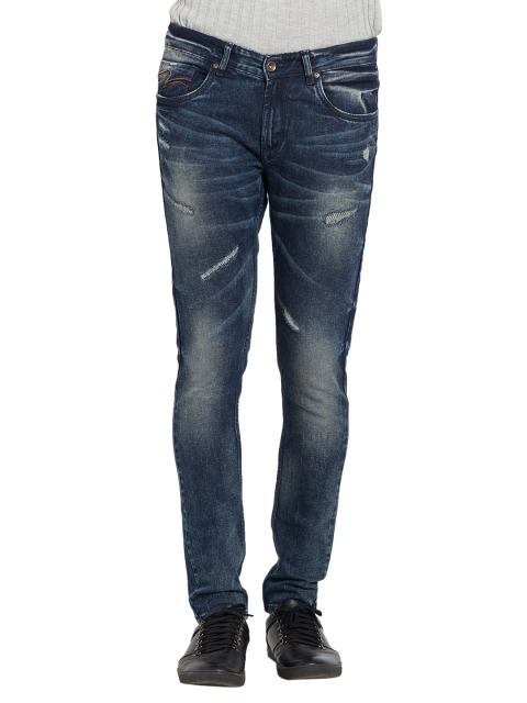 

SPYKAR Men Blue Skinny Fit Low-Rise Mildly Distressed Jeans
