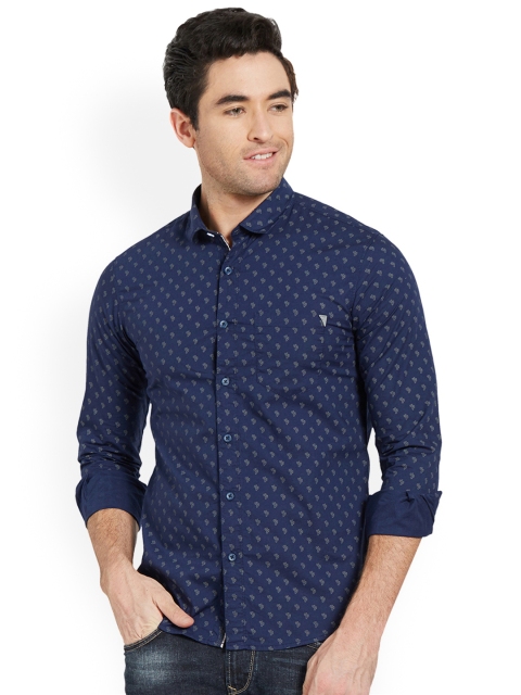 

SPYKAR Men Blue Slim Fit Printed Casual Shirt