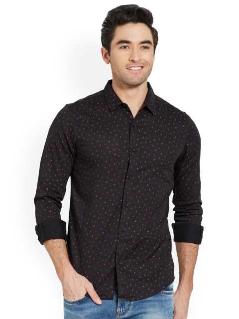 

SPYKAR Men Black Slim Fit Printed Casual Shirt