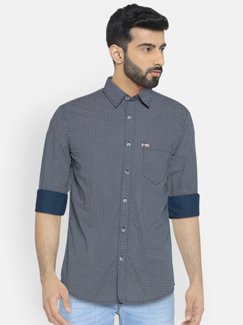 

SPYKAR Men Blue Slim Fit Printed Casual Shirt