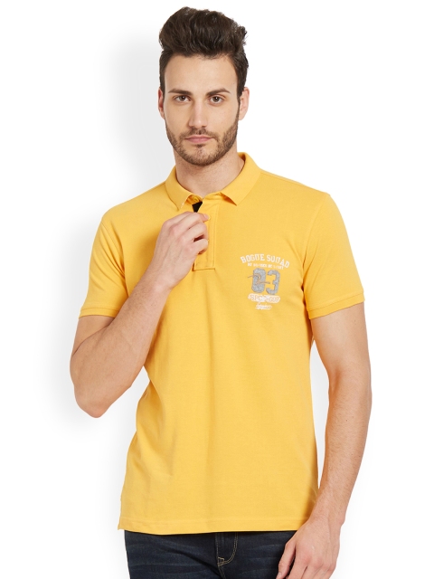 

SPYKAR Men Mustard Solid Polo Collar T-shirt