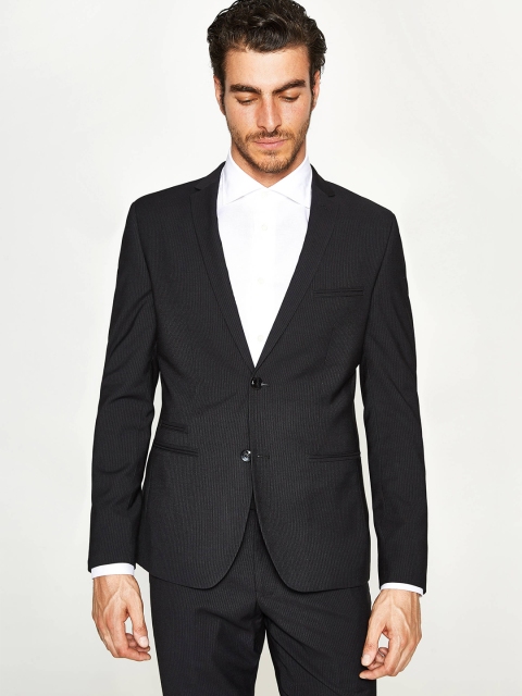 

OVS Men Black Single-Breasted Slim Tailored Fit Formal Suit, Na