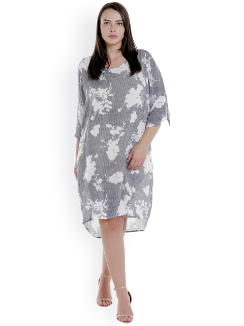 

JUNAROSE Plus Size Women White Printed Bodycon Dress
