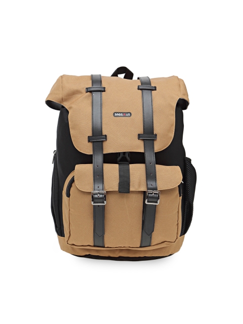 

Bags.R.us Unisex Black & Beige Solid Backpack