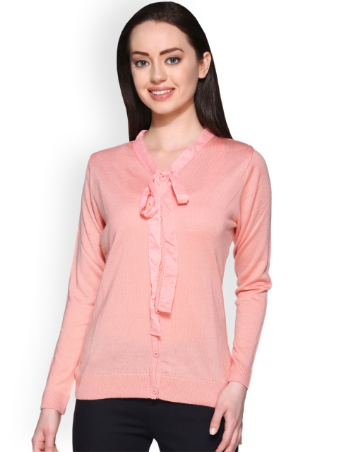 

Club York Women Pink Solid Cardigan